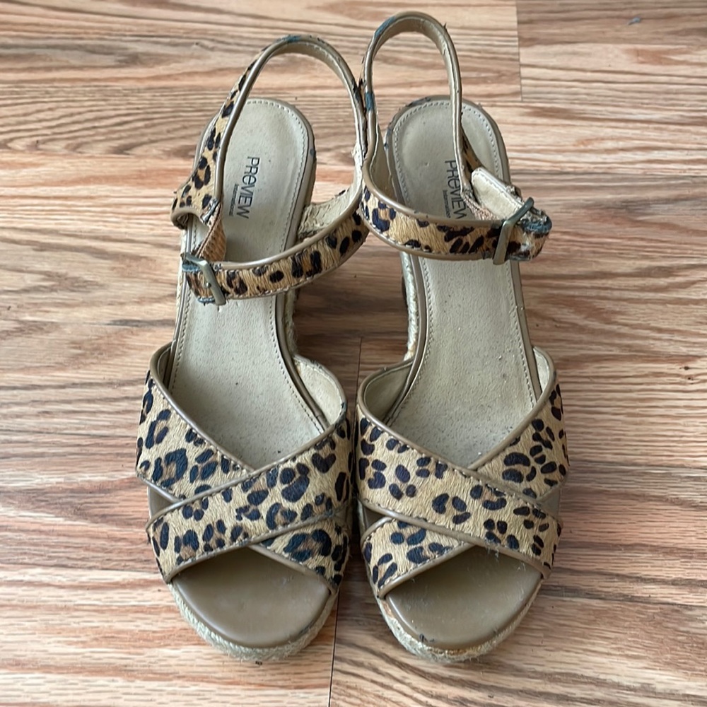 Leopard Wedge Sandal